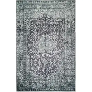 Wecon Home Tapis plat vintage effet usé vert et gris 140x200 pas cher