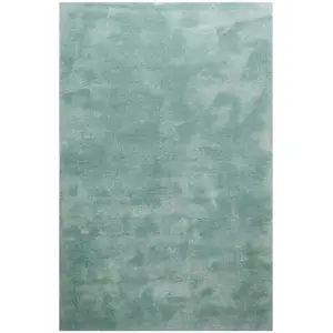 Homie Living Tapis en microfibre dense vert bleu grisé 70x140 cm