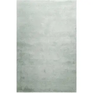 Homie Living Tapis en microfibre dense gris-vert 120x170 cm pas cher