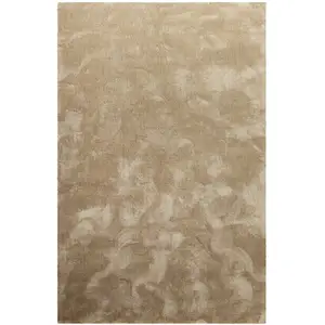 Homie Living Tapis en microfibre doux et dense brun-beige chiné  120x170 pas cher