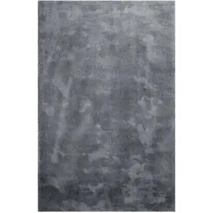 Homie Living Tapis en microfibre doux et dense gris étain  160x230 pas cher