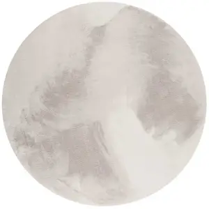 Esprit Tapis imitation fourrure lapin doux gris clair rond D200