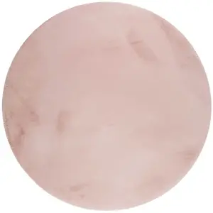 Esprit Tapis imitation fourrure lapin doux tufté rose rond D200