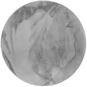 Esprit Tapis imitation fourrure lapin doux tufté gris rond D200