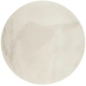 Esprit Tapis imitation fourrure lapin doux tufté gris-beige salon rond D200