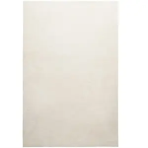 Homie Living Tapis tissé velours ras blanc beige uni 133x190