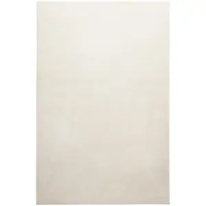 Homie Living Tapis tissé velours ras blanc beige uni 200x290