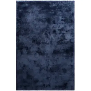Homie Living Tapis en microfibre dense bleu 70x140 cm