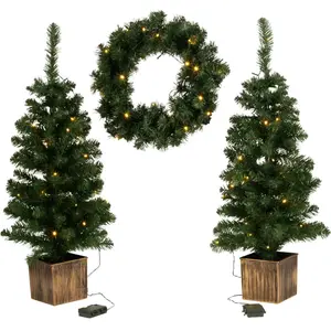 LIVARNO® Set de couronne de l'Avent sapin de Noël LED, 3 pcs. pas cher