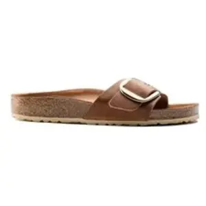 Sandales femme Birkenstock Madrid Big Buckle Natural Leather Oiled Rouge 35 Étroit 1006525 pas cher