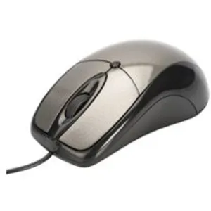 Souris optique Ednet Office - Noir, anthracite - 3 boutons - Filaire USB pas cher