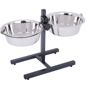 Porte-gamelles + écuelles 2x1,6L/2,8L/4,2L, capacité: 2x4,2L, diamètre...Vendu parzooplus