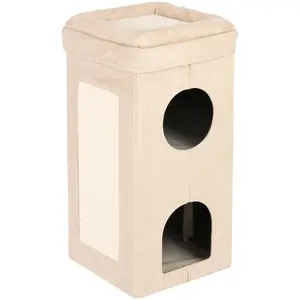 zooplus Exclusive Tour à griffer pliable Soft'n Scratchy beige / blancVendu parzooplus