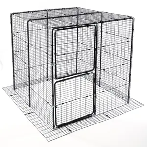 TIAKI Enclos pour chats d'extérieur, noir 160x160x162cm pas cher