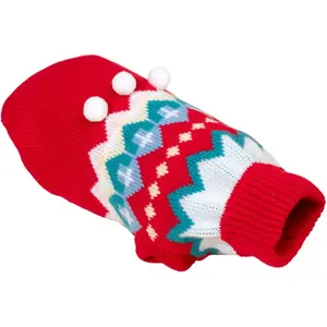 TIAKI Pull rouge hivernal M : env. 33,5cm longueur du dos chien pas cher