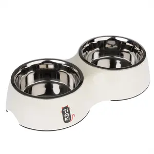 Gamelle double TIAKI en mélamine pour chat - capacité : 2 x 800 mL, 16...Vendu parzooplus