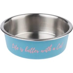Gamelle en inox TIAKI "Better With A Cat" pour chat - capacité : 450 m...Vendu parzooplus