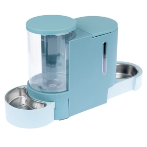 Distributeur d'eau et de nourriture TIAKI, bleu clair pour chien et ch...Vendu parzooplus