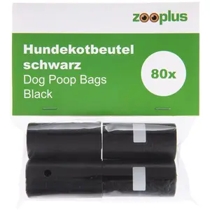 Rouleaux de sacs à excréments, noirs - 4 rouleaux de 20 sacs pas cher