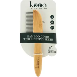 Peigne en bambou avec dents rotatives kooa pour chien - L 21,5 x l 5,5...Vendu parzooplus