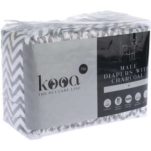 Couches kooa au charbon de bois pour chien mâle  - taille M, 15 piècesVendu parzooplus