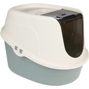 Litière pour chats avec couvercle Teala de TIAKI blanc / bleu sarcelleVendu parzooplus