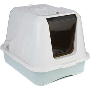 Maison de toilette kooa en plastique écologique blanc/menthe pour chat pas cher