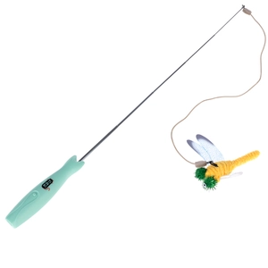 Canne à pêche TIAKI avec libellule et pointeur LED pour chat pas cher