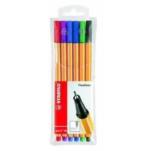 Comparateur de prix : Stabilo point pochette de 6 stylos-feutres 0,4 mm couleurs assorties 8...