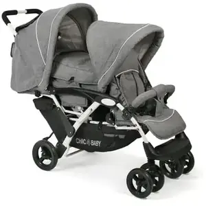 CHIC 4 BABY Poussette double inline DUO Melange gris-blancVendu paramazon