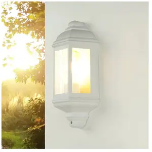 Licht-Erlebnisse Applique d'extérieur livorno blanche en forme de lanterne en style cam... pas cher