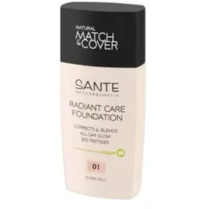 SANTE Naturkosmetik Radiant Care Fond de teint 01 Warm Ivory - Fond de teint végétalien avec peptides bio et huiles de qualité supérieure - Pour une peau éclatante - Formule nourrissante et durable pas cher