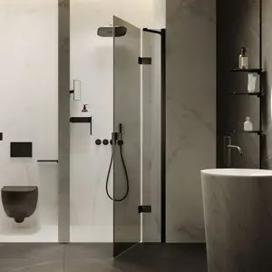 HÜPPE SolvaPro Porte battante, avec élément fixe, pour niche, pour par... pas cher