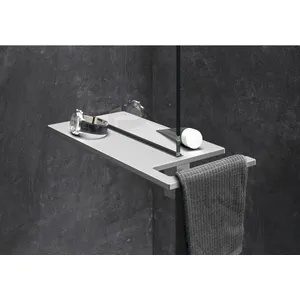 Huppe HÜPPE Select+ Porte-serviettes avec étagère 40 x 22 cm, Argent mat (SL2401087) pas cher