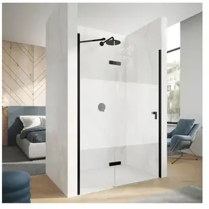 HÜPPE Design pure Porte pivotante, avec élément fixe, pour accès d'ang...