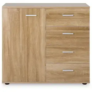 IDIMEX Buffet avec 4 tiroirs et 1 porte, coloris chêne sonoma pas cher