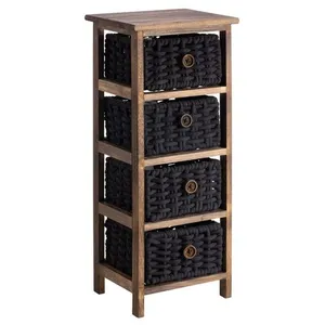 CARO-MÖBEL Chiffonnier PLUTO petite commode de nuit en bois de paulown...
