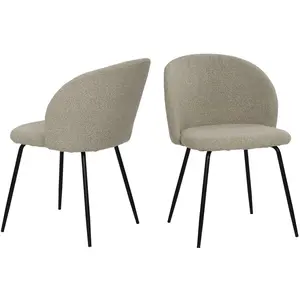 Mobel - Sit - Lot de 2 chaises Sit&Chairs housse taupe, pieds noir mat - 60x48x78cm OS pas cher