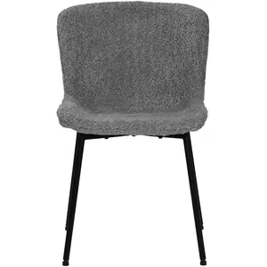 Mobel - Sit - Lot de 2 chaises Sit&Chairs revêtement gris, pieds noirs mats - 48x59x83cm OS pas cher