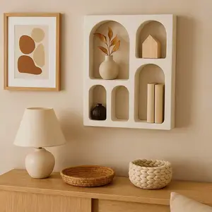 Mobel - Sit - Étagère murale Holvik blanc naturel - 60x14x80cm OS