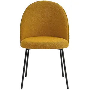 Mobel - Sit - Lot de 2 chaises Taylor couverture or moutarde, pieds noirs - 49,5x47,5x84cm OS pas cher