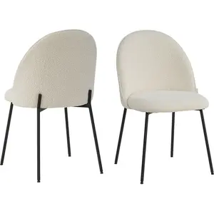 Mobel - Sit - Lot de 2 chaises Taylor housse beige, pieds noirs - 49,5x47,5x84cm OS pas cher