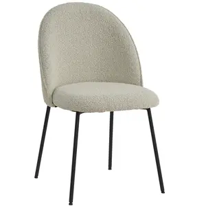 Mobel - Sit - Lot de 2 chaises Taylor couverture gris-beige, pieds noirs - 49,5x47,5x84cm OS pas cher