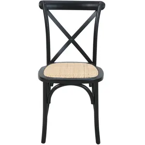 Mobel - Sit - Lot de 2 chaises noires, naturelles - 48x52x89cm OS pas cher
