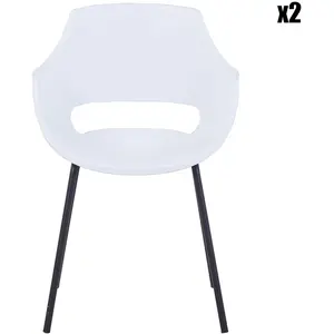 Mobel - 2 Chaises Sit&Chairs blanc/noir - 51x57.5x85 cm OS pas cher