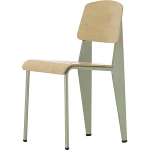 Chaise Standard - Prouvé Gris Vermeer - chêne clair Vitra pas cher