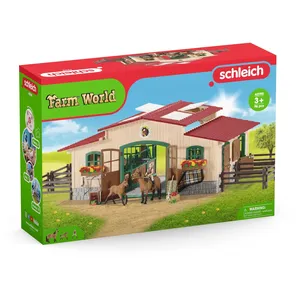 Comparateur de prix : SCHLEICH - Ecurie avec chevaux - 42195 - Gamme Farm World - Mixte - Enfant - Coffret
