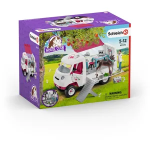 Figurine SCHLEICH Vétérinaire Mobile avec poulain hanovrien - Horse Club pas cher