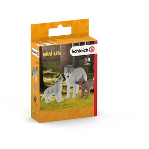 Schleich Wild Life Maman Loup Avec Louveteaux pas cher