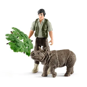 Schleich Starter Set with Ranger and Rhino pas cher